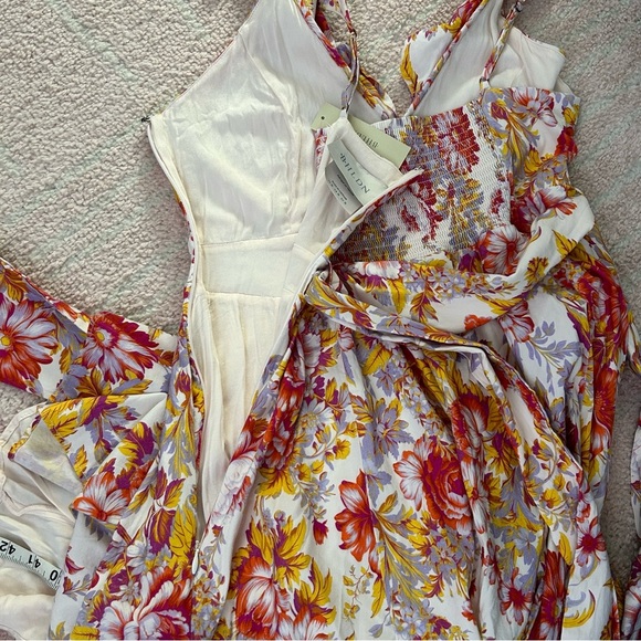 NWT BHLDN Sadie Fit and Flare Floral Linen Dress Wedding Guest Dress Size Medium - Picture 15 of 15